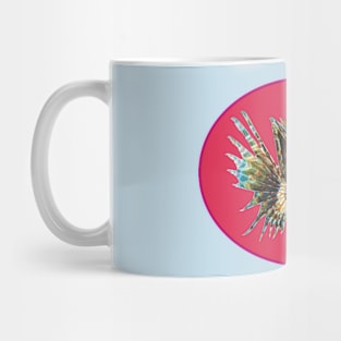 Lionfish abstract | Underwater Art Floating Fish | Variation on Viva Magenta background| Mug